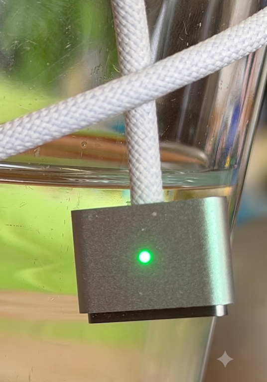 MagSafe-Stromanschluss und Wasser